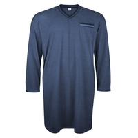XXL Langarmnachthemd blau melange Adamo Fashion