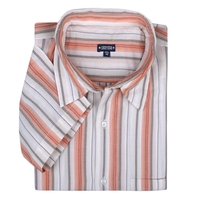 XXL Lucky Star Kurzarmhemd orange-grau gestreift