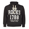 XXL Redfied bedrucktes Schalkragen-Sweatshirt schwarz