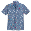 XXL Redmond Kurzarmhemd Streifen/Blüten blau-weiß