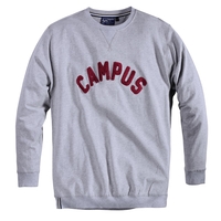 XXL Replika Sweatshirt grau melange mit Applikation