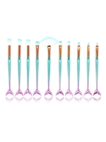 10 Pcs Gradient Fishtail Multi-function Makeup Brushes Set