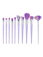 10Pcs Gradient Hair Spiral Handle Makeup Brushes Set