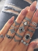 15 PCS Retro Hollow Out Flower Geometric Rings Set