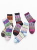 5 Pairs Christmas Tree Snowflake Pattern Socks Set