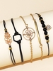 5 Piece Heart Star Geometric Rope Chain Bracelets Set
