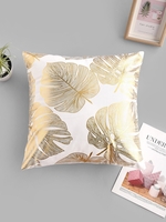 Geometric Leaf Bronzing Pattern Sofa Cushion Pillowcase