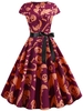Ghost Pumpkin Bat Cap Sleeves Belted Halloween Dress