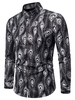 Gilding Peacock Feathers Stand Collar Button Up Shirt