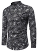 Gilding Spider Web Pattern Stand Collar Button Up Shirt