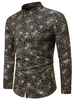 Gilding Spider Web Pattern Stand Collar Button Up Shirt