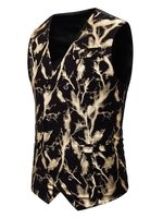 Gliding Lightning Print Double Breasted Casual Vest