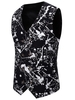 Gliding Splatter Paint Double Breasted Casual Vest