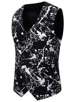 Gliding Splatter Paint Double Breasted Casual Vest