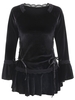 Gothic Style Sweetheart Neck Long Sleeve Pure Color Lace-Up Women