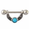 Graceful V-Shaped Faux Turquoise Nipple Jewelry For Women