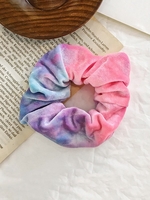 Gradient Water Color Elastic Velour Fabric Scrunchy