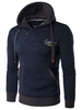 Graphic Embroidery Cotton Blends Drawstring Hoodie
