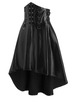 Grommet and D-ring Detail High Waist High Low Vinyl Skirt