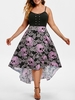 Grommet High Low Floral Skull Halloween Plus Size Dress