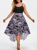 Grommet High Low Floral Skull Halloween Plus Size Dress