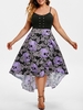 Grommet High Low Floral Skull Halloween Plus Size Dress