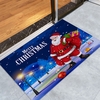 Santa Claus Pattern Fleece Nonslip Christmas Bath Mat