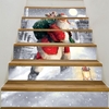 Santa Claus Walking In the Snow Print Stair Stickers