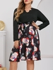 Scalloped Santa Claus Snowman Snowflake Christmas Plus Size Dress