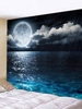 Sea Moon Pattern Removable Tapestry Wall Hanging Decoration