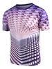 Seamless Geometric Pattern Crew Neck Short Sleeve T Shirt