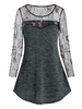 Sheer Butterfly Lace Panel Knitted Longline T Shirt