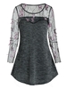 Sheer Butterfly Lace Panel Knitted Longline T Shirt
