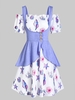 Shells Print Off The Shoulder Flare Dress and Peplum Tank Top
