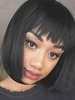 Short Straight Full Bang Heat Resistant Fiber Synthetic Bob Wig