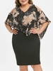 Side Zipper Floral Overlay Plus Size Bodycon Dress