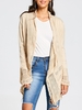 Simple Style Collarless Hollow Out Solid Color Irregular Cardigan For Women