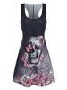 Skull Butterfly Print Gothic Sleeveless Mini Dress
