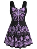 Skull Floral Butterfly Skeleton Halloween Plus Size Tank Top