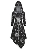 Skull Sun and Moon Lace Up Halloween Asymmetric Dress