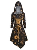 Skull Sun and Moon Lace Up Halloween Asymmetric Dress