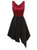 Sleeveless Asymmetrical Grommet Detail Contrast Dress