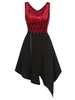Sleeveless Asymmetrical Grommet Detail Contrast Dress