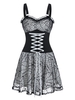Sleeveless Lace-up Halloween Spider Web Lace Dress