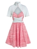 Sleeveless Space Dye Print Dress and Lace Trim Top