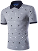 Slimming Animals Printed Turn Down Collar Short Sleeves T-Shirt For Men