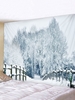 Snow Forest Bridge Road Print Tapestry Wall Hanging Art Decoration