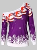 Snowflake and Santa Claus Print Plus Size Sweatshirt