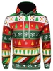 Snowflake Geometric Christmas Print Pullover Hoodie