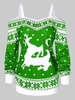 Snowflake Pattern Print Cold Shoulder Christmas T-shirt
